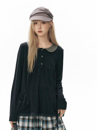 NAPSNAPS Patchwork Doll Collar Pocket Women&