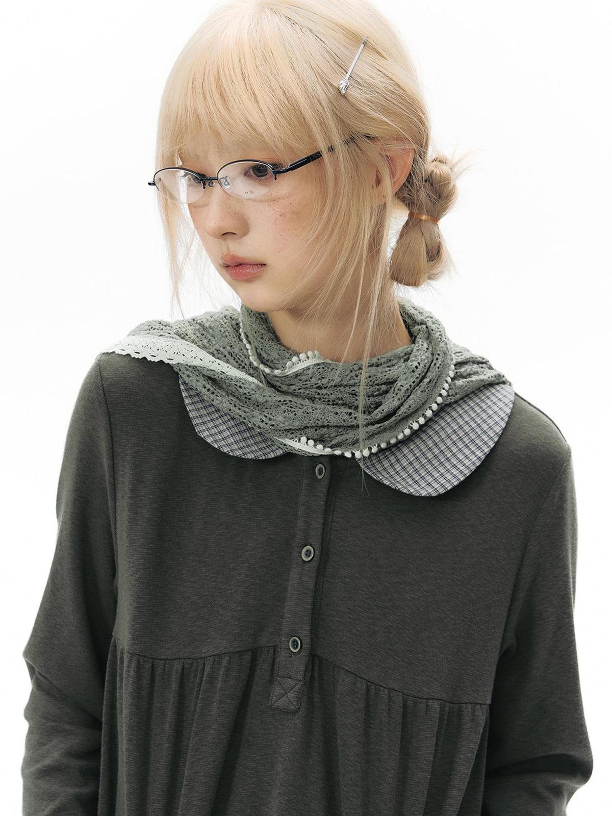 NAPSNAPS Patchwork Doll Collar Pocket Women&