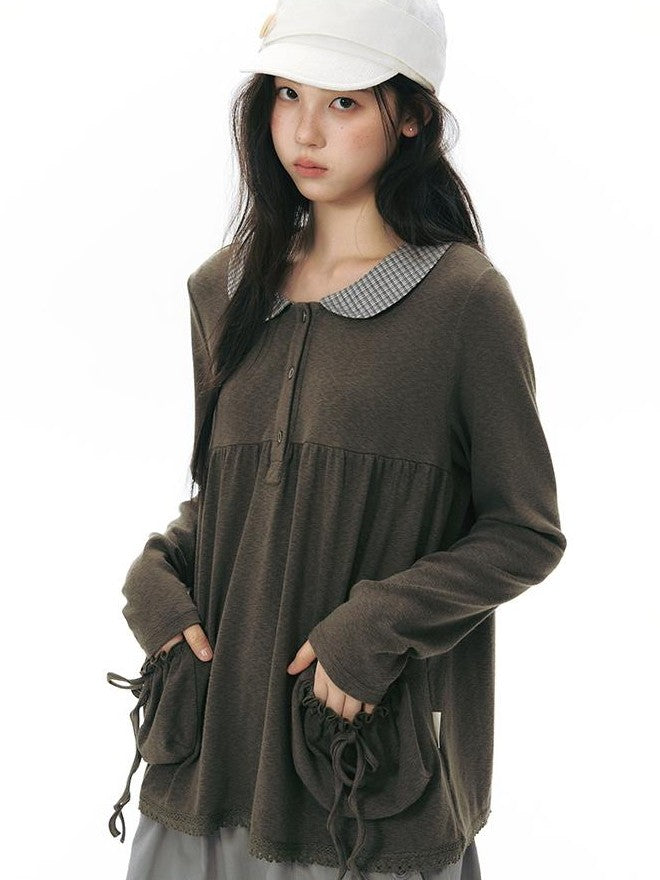 NAPSNAPS Patchwork Doll Collar Pocket Women&