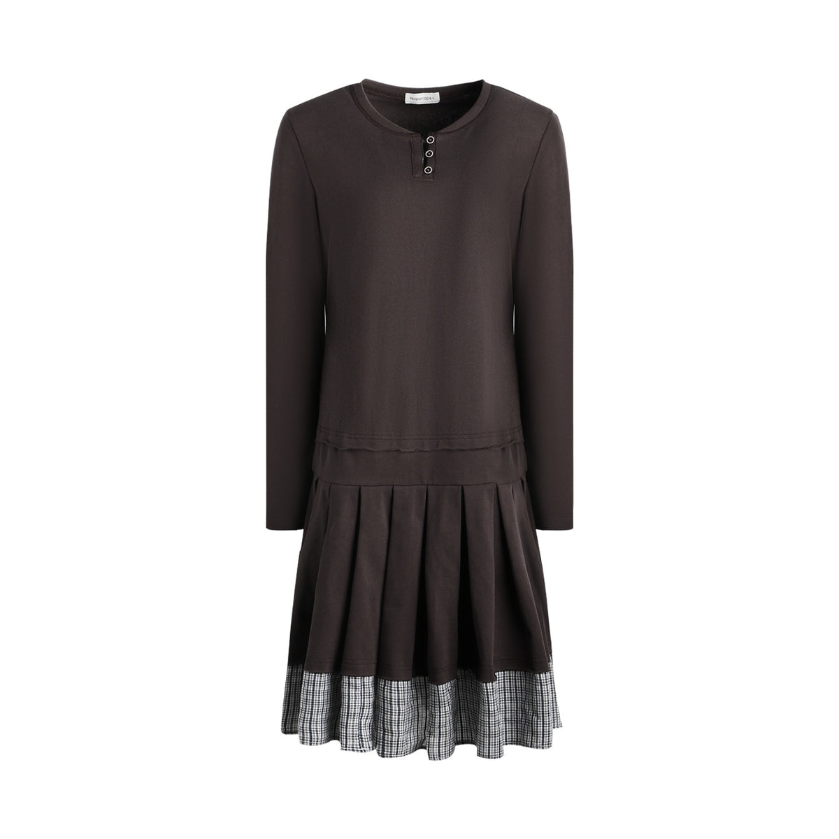NAPSNAPS_Patchwork_Faux_Two_Piece_Henley_Knit_Pleated_Women&