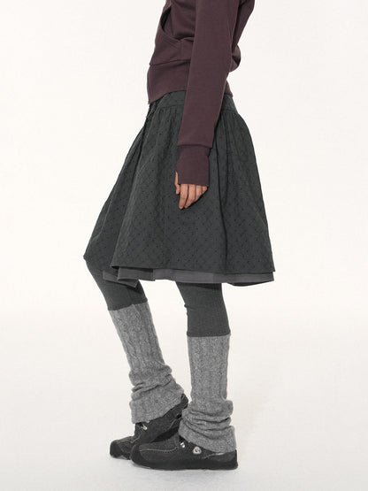 NAPSNAPS Patchwork Knit One Piece Tie Skirt Panel Women&