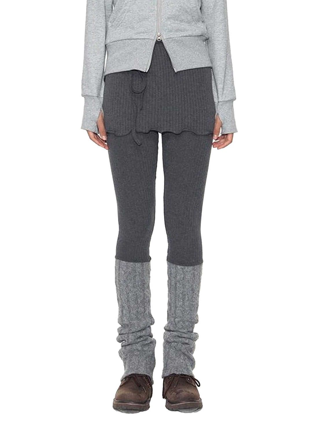 NAPSNAPS Patchwork Knit One Piece Tie Skirt Panel Women&