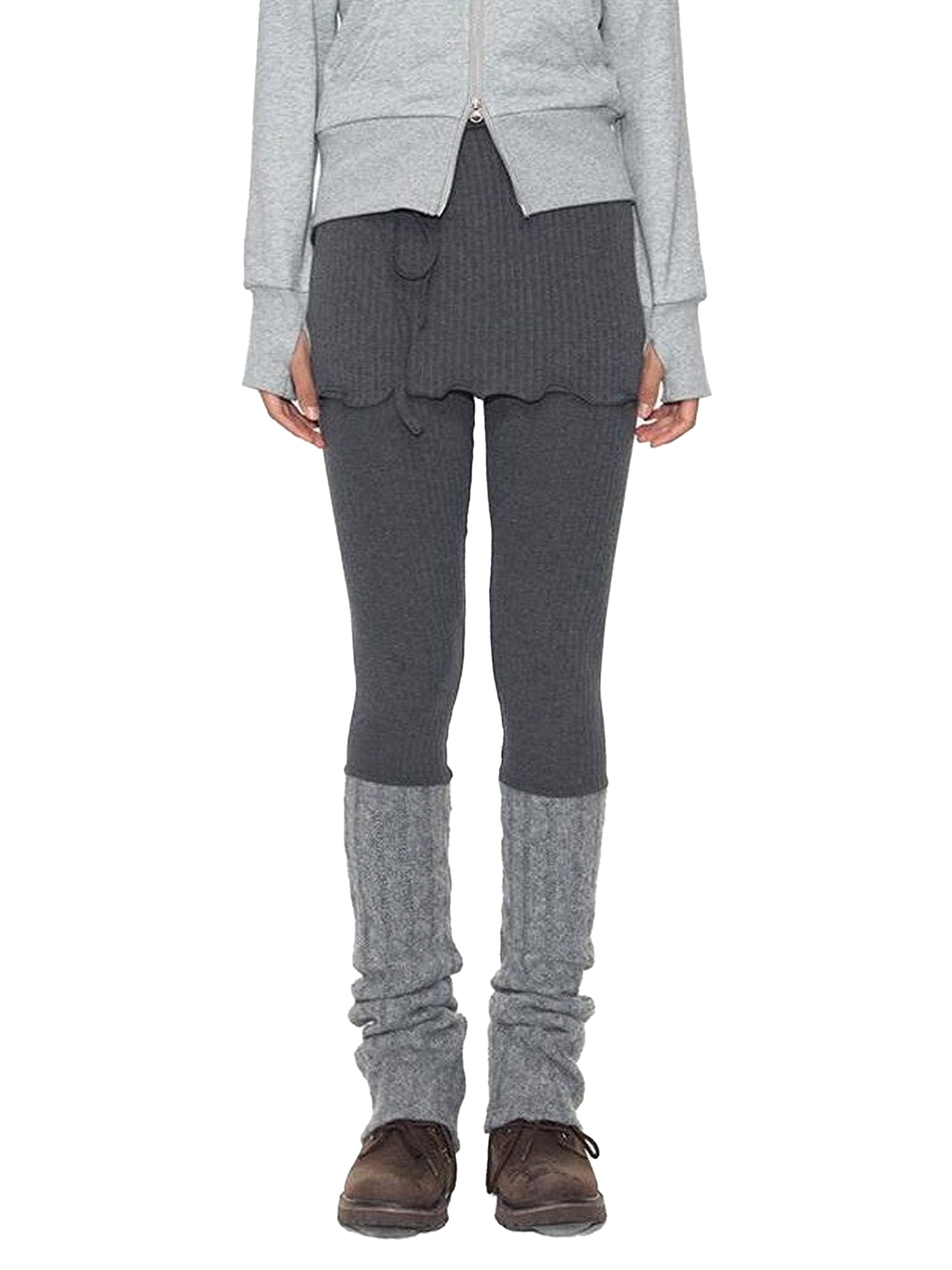 NAPSNAPS Patchwork Knit One Piece Tie Skirt Panel Women&