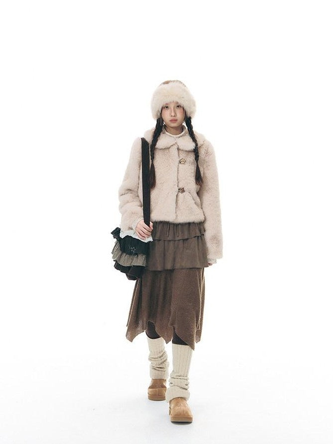 NAPSNAPS Patchwork Multi Layer Asymmetrical Flared Women&