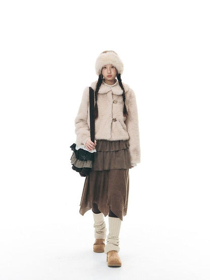 NAPSNAPS Patchwork Multi Layer Asymmetrical Flared Women&