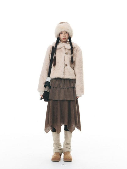 NAPSNAPS Patchwork Multi Layer Asymmetrical Flared Women&