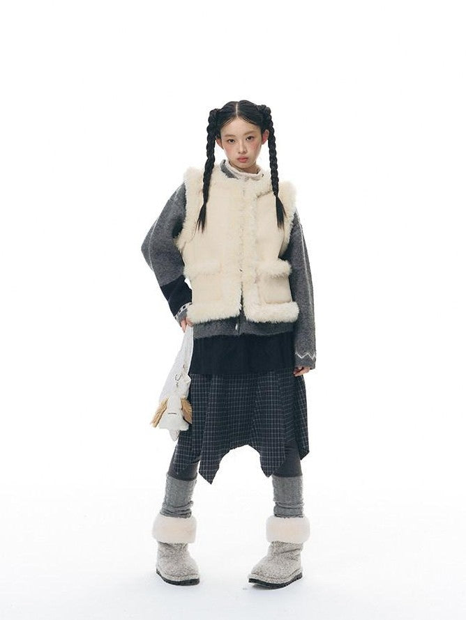 NAPSNAPS Patchwork Multi Layer Asymmetrical Flared Women&