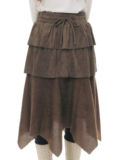 NAPSNAPS Patchwork Multi Layer Asymmetrical Flared Women&