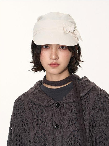 NAPSNAPS Petal Collar Openwork Jacquard Chunky Knit Women&
