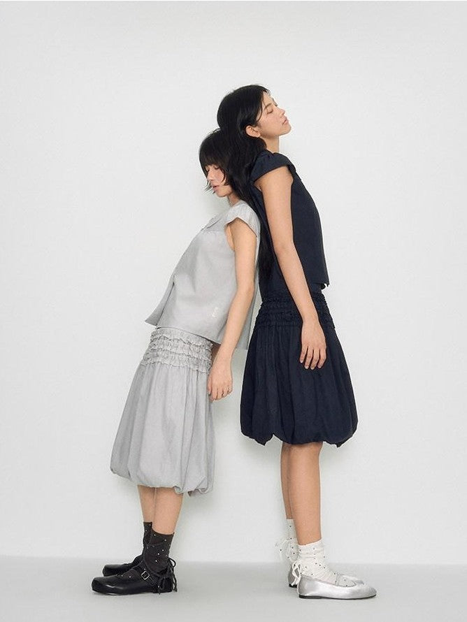 NAPSNAPS Peter Pan Collar Double Row Button Ruffle Edge Women&