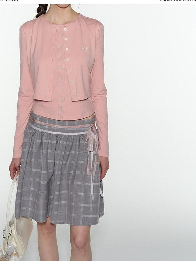 NAPSNAPS Pink Faux Layered Spliced Embroidered Women&