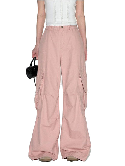 NAPSNAPS Pink Heart Pocket Cargo Workwear Women&