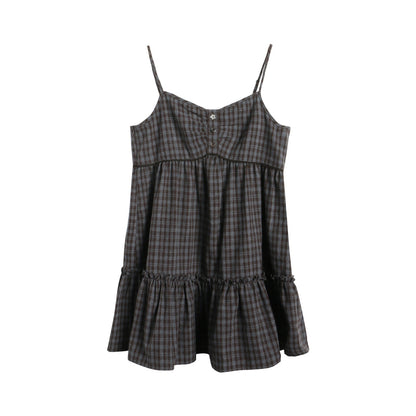 NAPSNAPS_Plaid_Button_Ruching_Ruffle_Layered_Women&