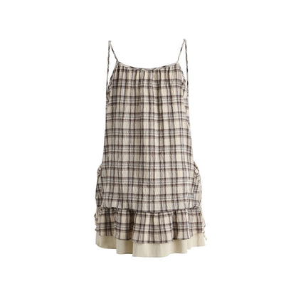 NAPSNAPS_Plaid_Drawstring_Puff_A_Line_Women&