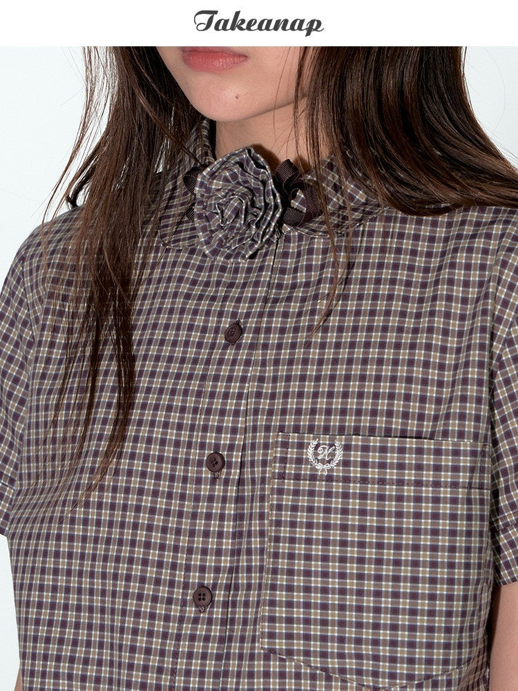 NAPSNAPS_Plaid_Embroidered_Doll_Collar_Lace_Patchwork_Women&