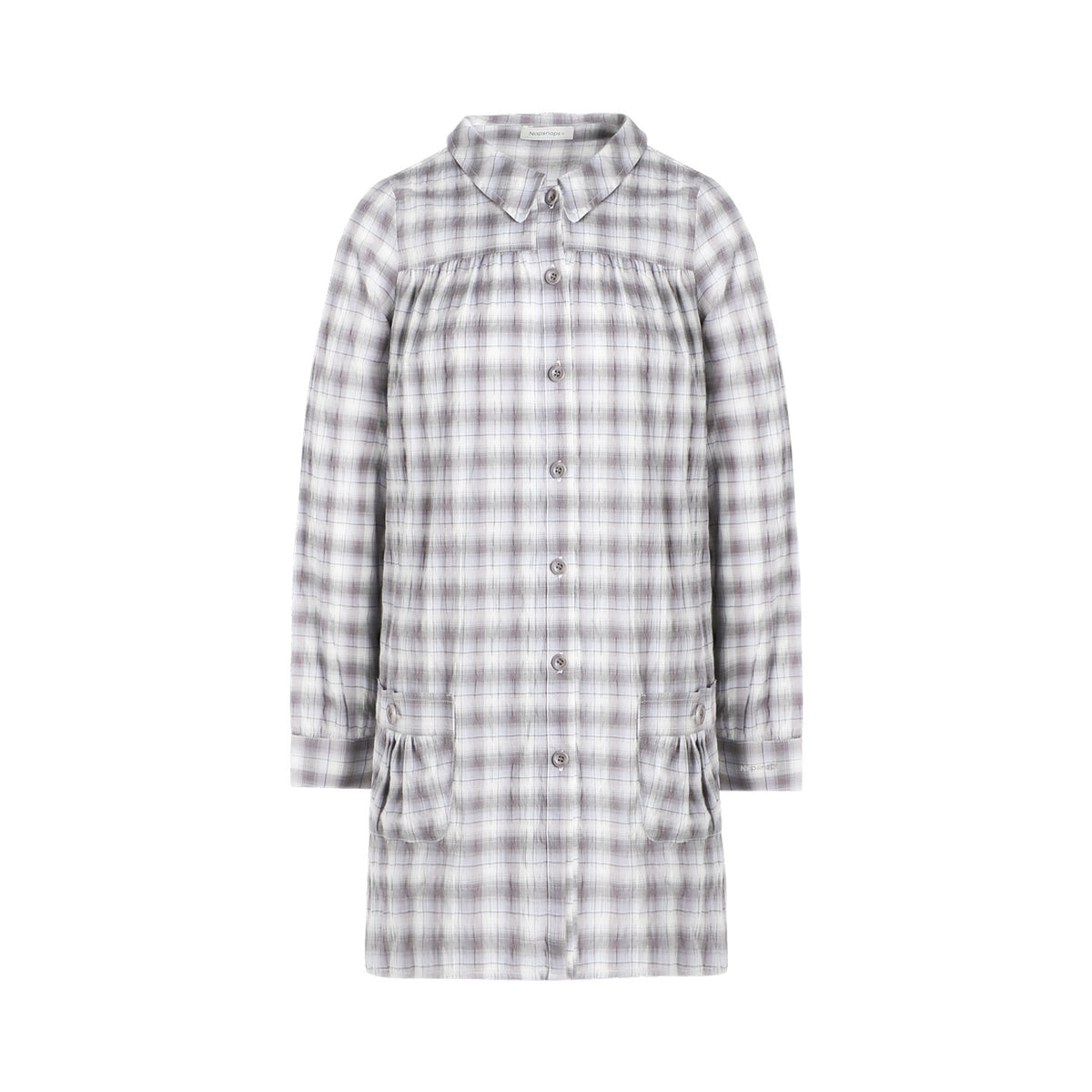 NAPSNAPS_Plaid_Embroidered_Patch_Pocket_Mid_Length_Women&