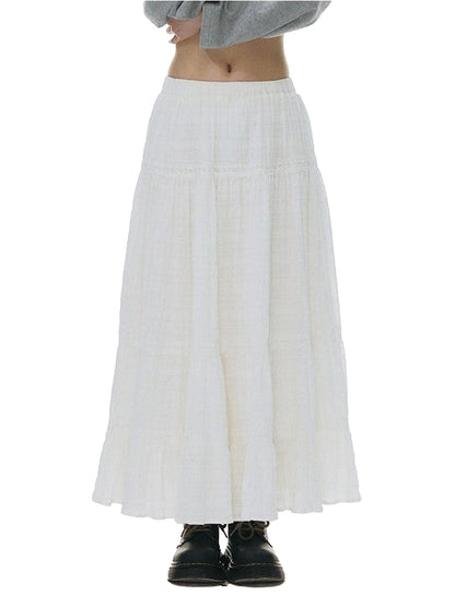 NAPSNAPS Plaid Patchwork Lace Trim Women&