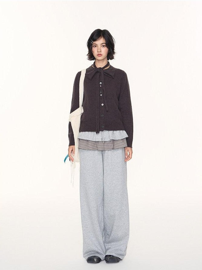 NAPSNAPS Plaid Patchwork Layered Skirt Hem Women&
