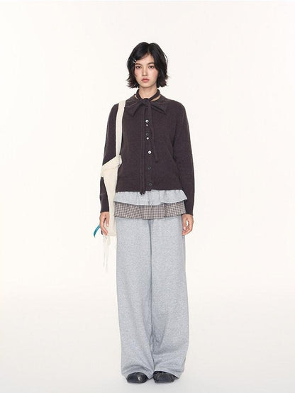 NAPSNAPS Plaid Patchwork Layered Skirt Hem Women&