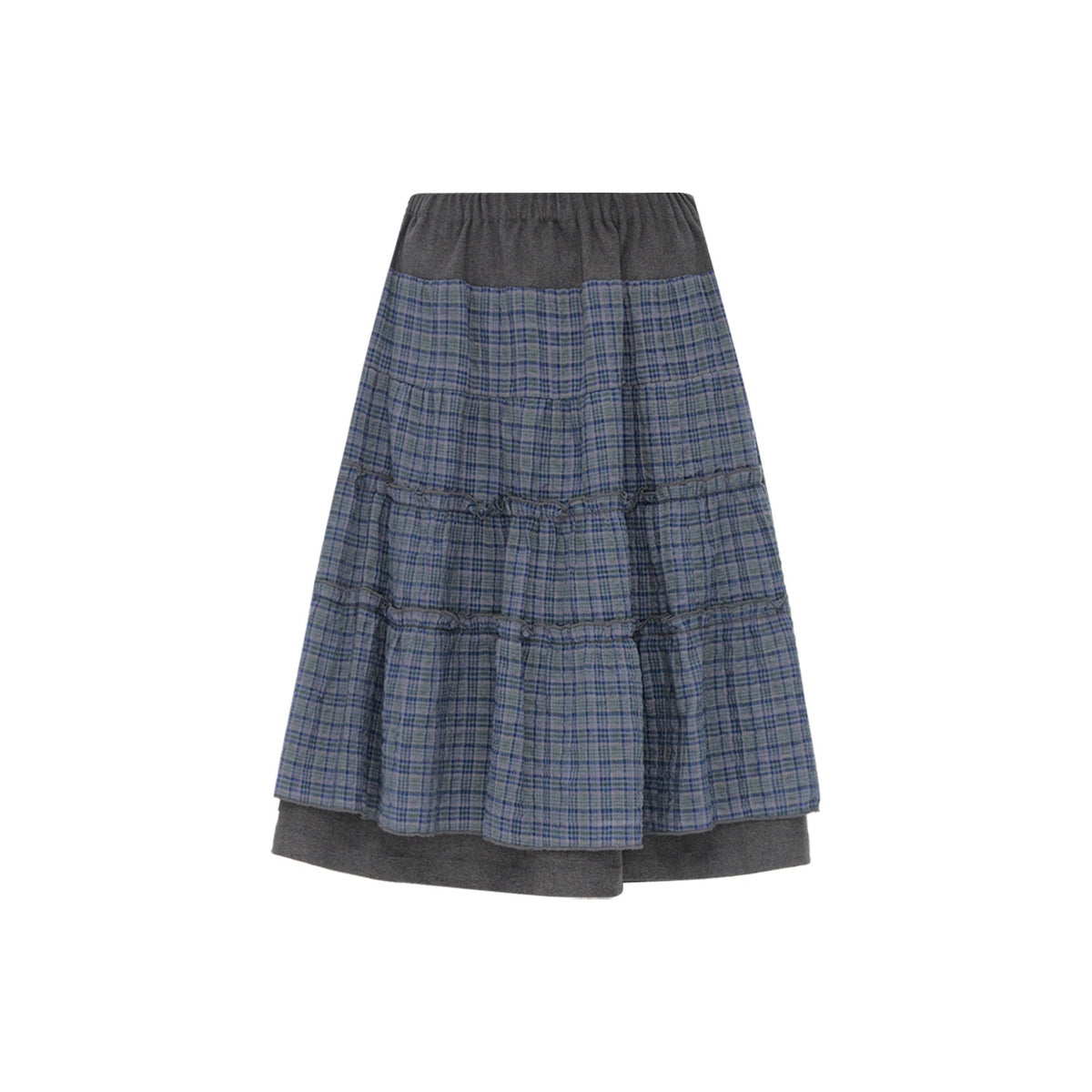 NAPSNAPS_Plaid_Spliced_High_Waist_A_Line_Umbrella_Women&