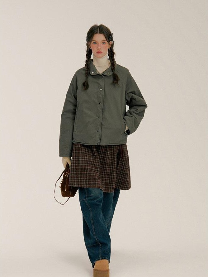 NAPSNAPS Plaid Velvet Low Waist Tie A Line Women&