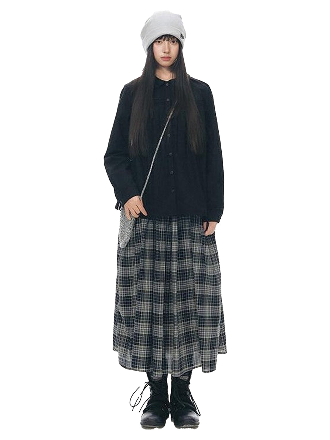 NAPSNAPS Pleated Doll Collar Ruffle Trim Open Front Long Sleeve Women&