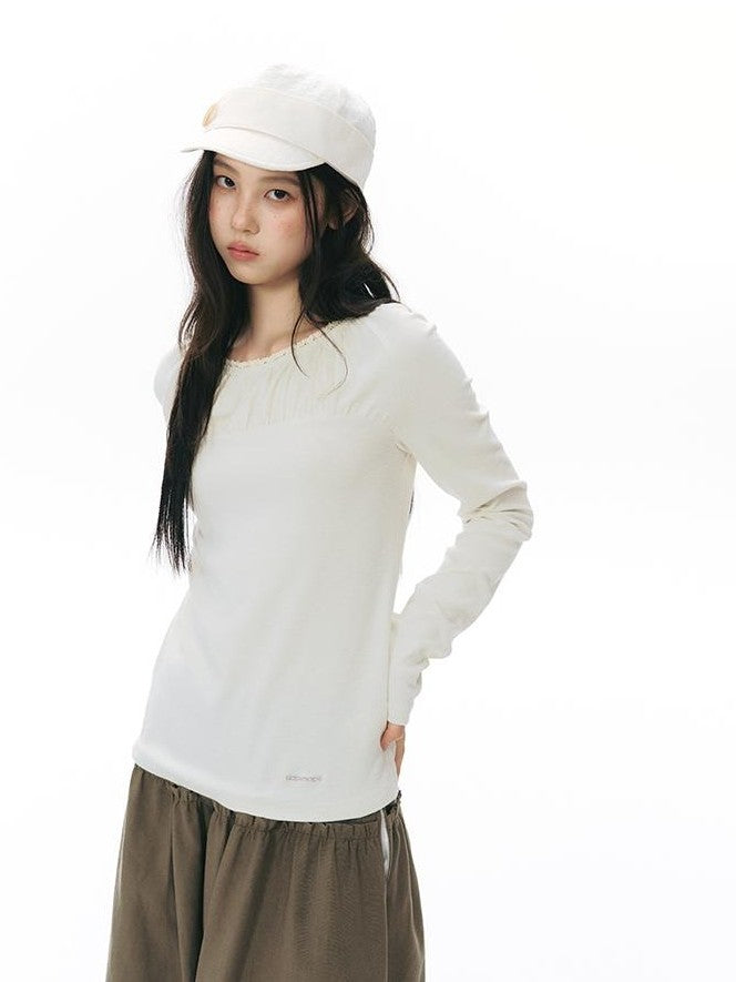 NAPSNAPS Pleated Embroidered Striped Knit Women&