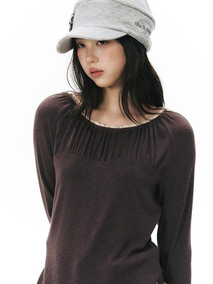 NAPSNAPS Pleated Embroidered Striped Knit Women&