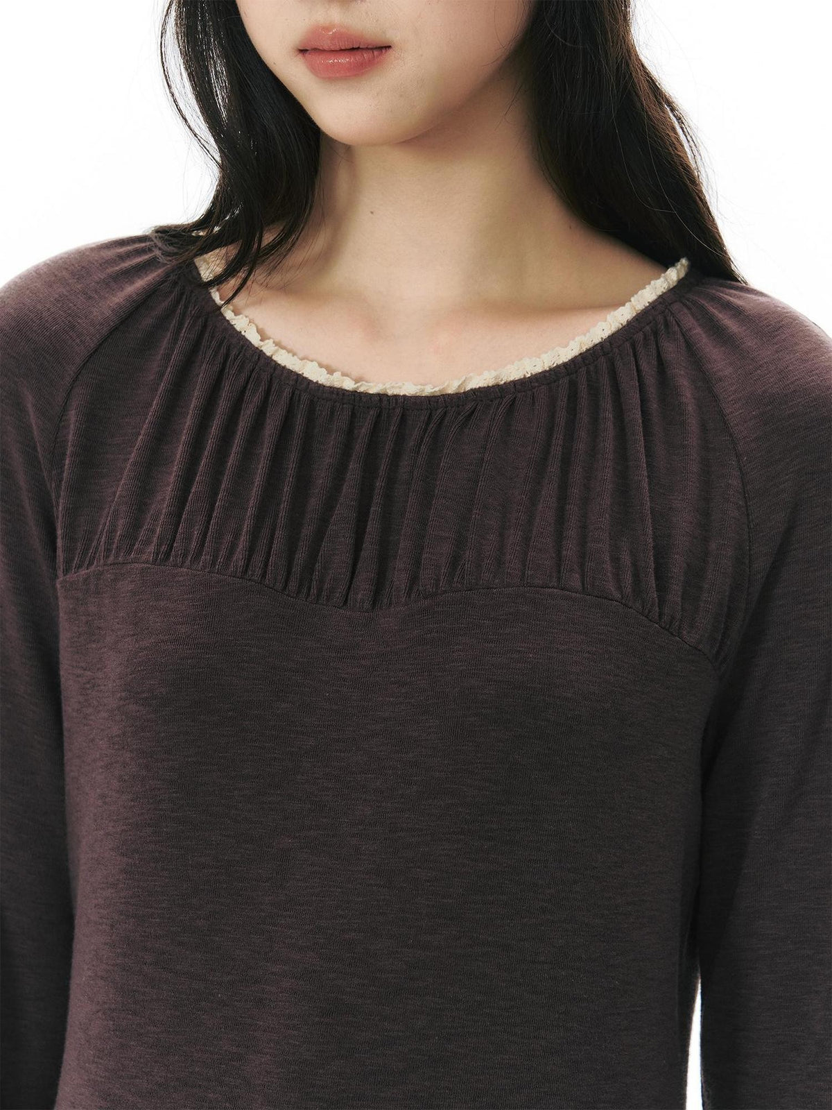 NAPSNAPS Pleated Embroidered Striped Knit Women&
