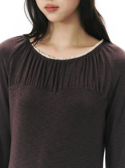 NAPSNAPS Pleated Embroidered Striped Knit Women&