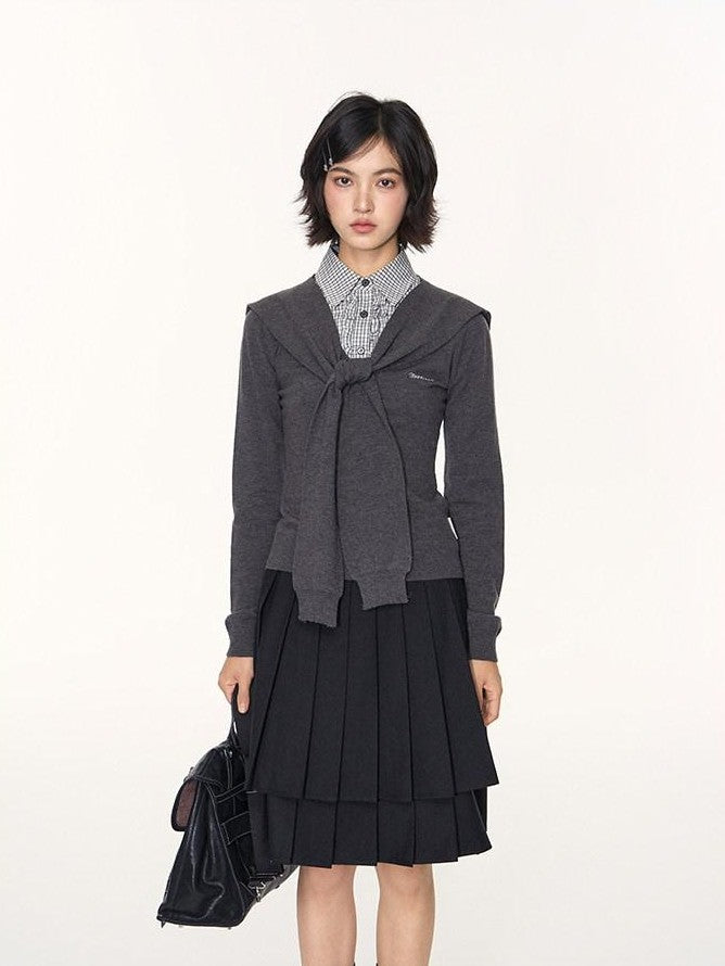 NAPSNAPS Polka Dot Double Layer Vintage A Line Women&