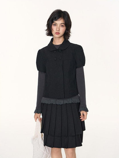 NAPSNAPS Polka Dot Double Layer Vintage A Line Women&