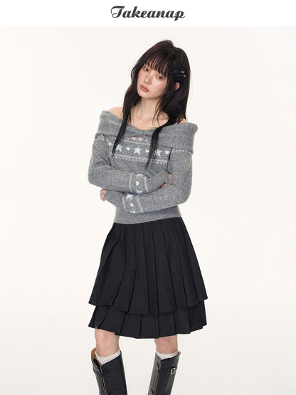 NAPSNAPS Polka Dot Double Layer Vintage A Line Women&