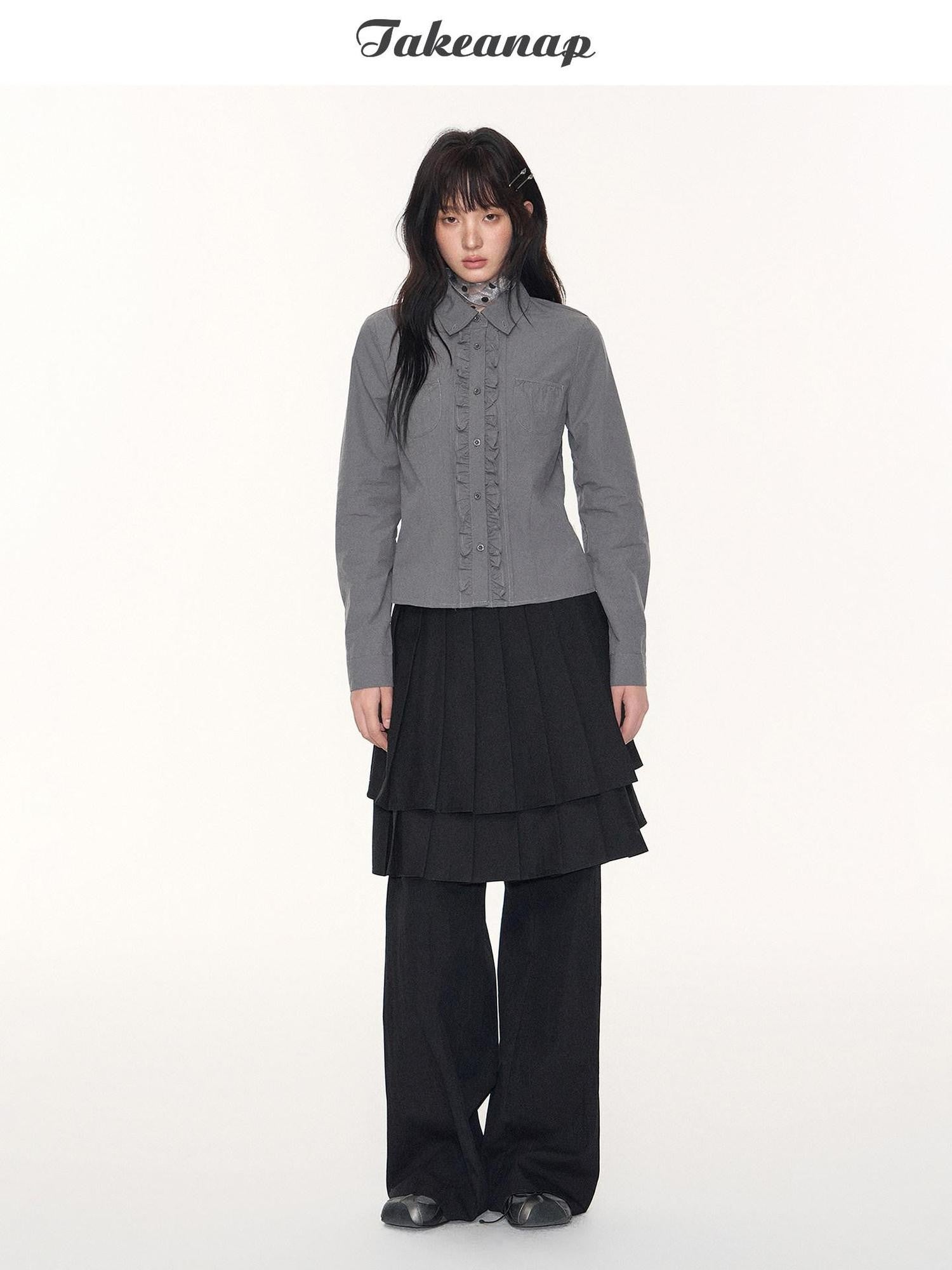 NAPSNAPS Polka Dot Double Layer Vintage A Line Women&