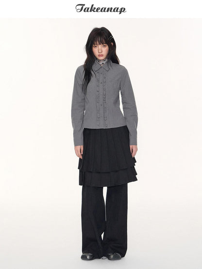 NAPSNAPS Polka Dot Double Layer Vintage A Line Women&