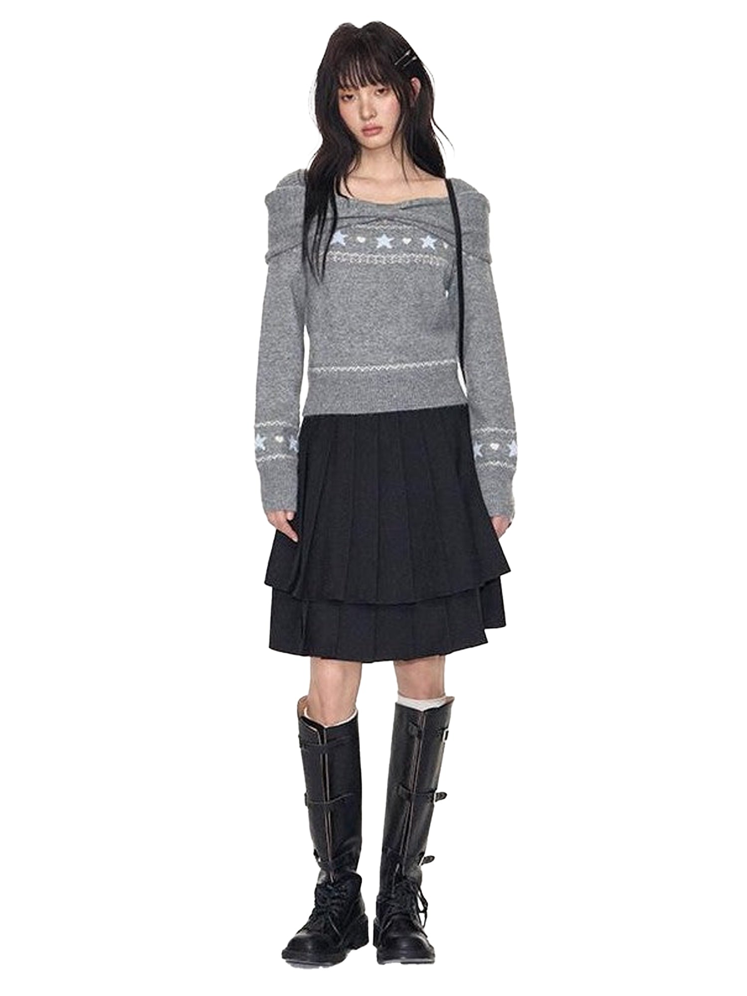 NAPSNAPS Polka Dot Double Layer Vintage A Line Women&