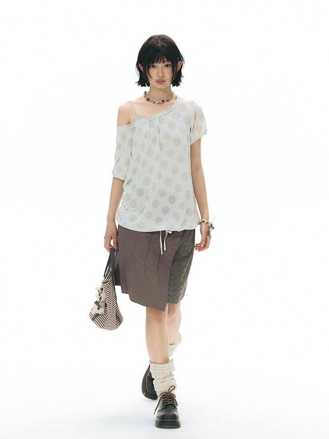 NAPSNAPS Polka Dot Embroidered Loose Women&