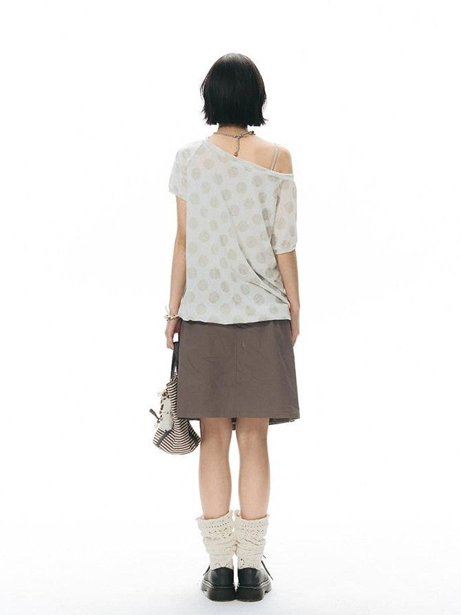 NAPSNAPS Polka Dot Embroidered Loose Women&