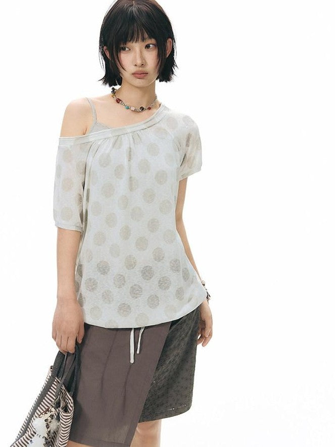 NAPSNAPS Polka Dot Embroidered Loose Women&