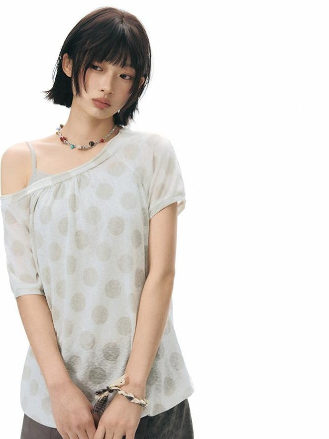 NAPSNAPS Polka Dot Embroidered Loose Women&