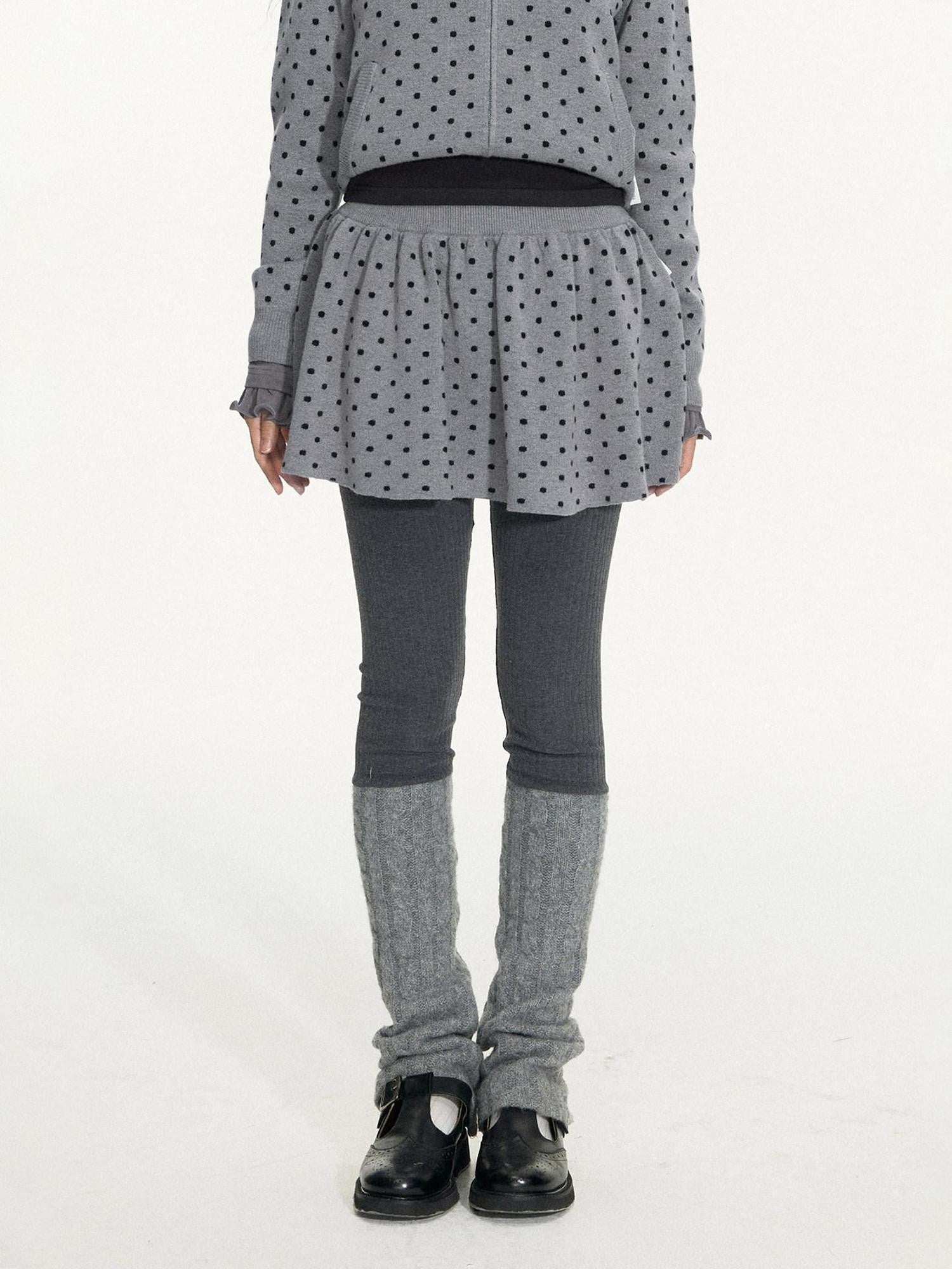 NAPSNAPS Polka Dot Hooded Zip Knit Women&
