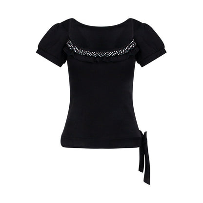 NAPSNAPS_Polka_Dot_Lace_Tie_Low_Neck_Slim_Women&