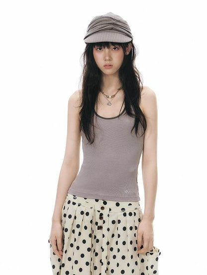 NAPSNAPS Polka Dot Plaid Button Tie A Line Women&
