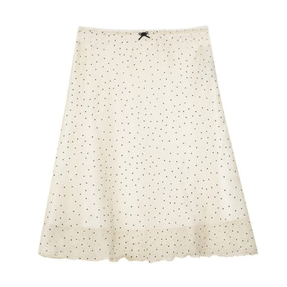 NAPSNAPS_Polka_Dot_Print_Lace_A_Line_Mid_Waist_Women&