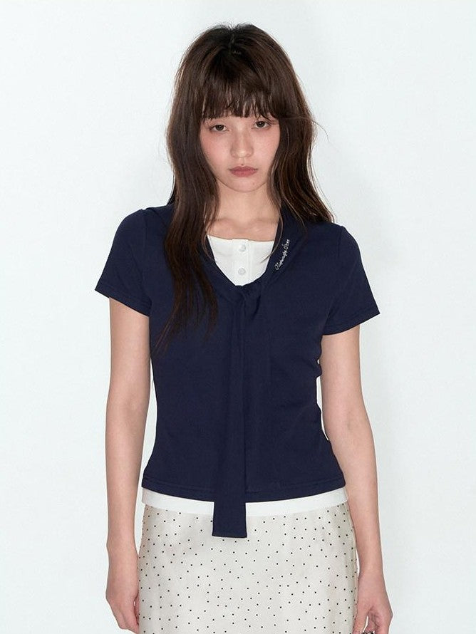 NAPSNAPS Polka Dot Print Lace A Line Mid Waist Women&