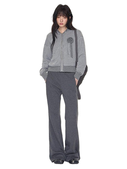 NAPSNAPS Polka Dot Reversible Rabbit Ear Zip Up Women&