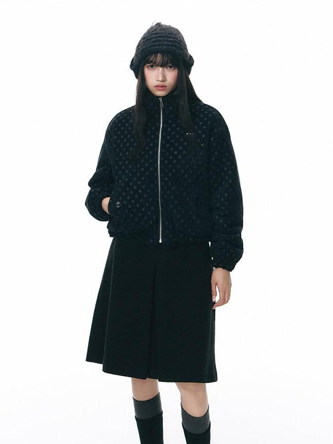 NAPSNAPS Polka Dot Reversible Stand Collar Women&