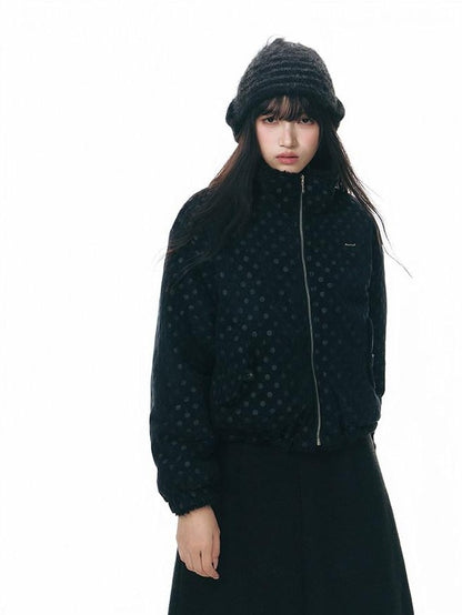 NAPSNAPS Polka Dot Reversible Stand Collar Women&
