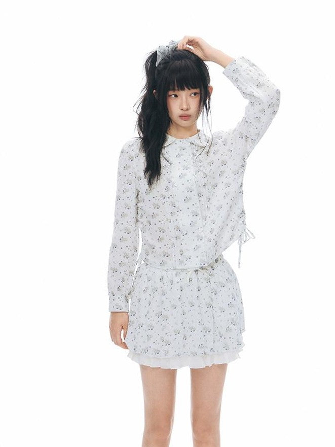 NAPSNAPS Pony Print Puff Sleeve Collared Women&