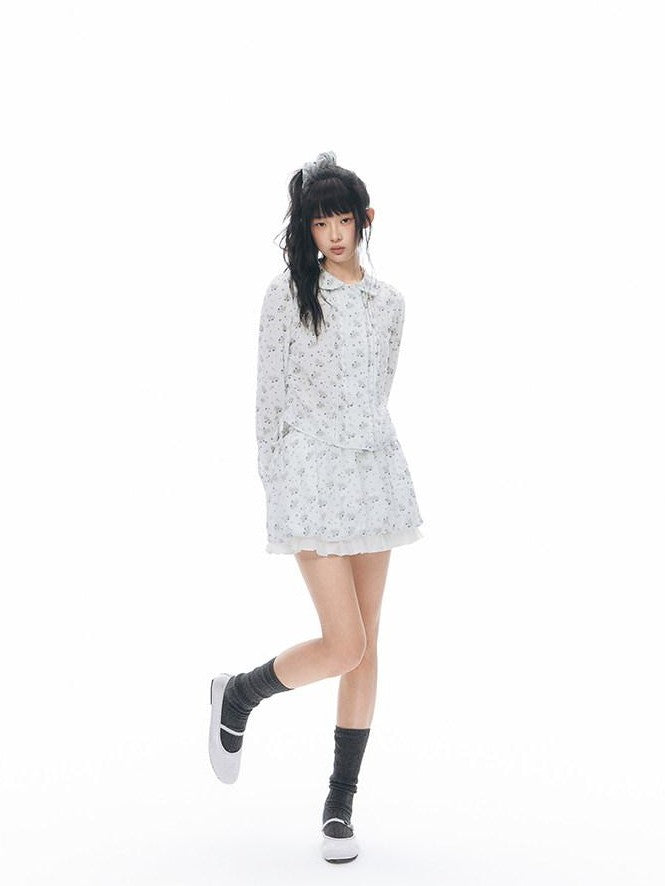 NAPSNAPS Pony Print Puff Sleeve Collared Women&